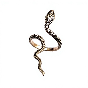 Anillo ajustable de serpiente para mujer, diseño clásico, dorado y plateado, 925 - Product Image 2