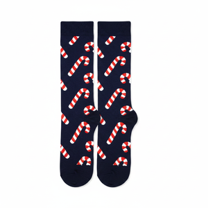 Black Breathable <b>Candy</b> <b>Cane</b> Patterned Christmas Stocking for Daily Use - Product Image 2
