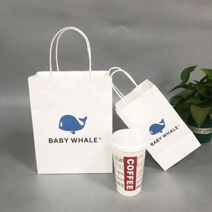 Cheap Price Recyclable Kraft Brown Paper <b>Bags</b> with Handles for Pizza Sushi Salad and Coffee Food Packaging - Product Image 1