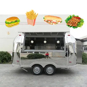 2 camions alimentaires, remorque aliments, frites et pommes de terre, chariot d'aliments avec cuisine complète