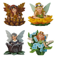 Figurines miniatures en résine de fées des saisons pour jardin, pics décoratifs pour pots de plantes, mini ornements féeriques, décorations de jardin et bonsaïs, faites à la main