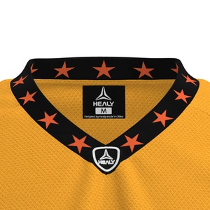 Maglia da Calcio Personalizzata per Uomo, Best-seller Gialla o Blu, Sublimazione, Manica Corta, Collo a V, 100% Poliestere, Traspirante - Product Image 3