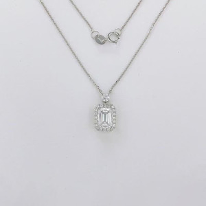 Collar con Colgante de Diamante Cultivado en Laboratorio en Oro Blanco de 18K, Joyería Fina y Delicada para Mujer, Cadena con Diamantes - Product Image 1