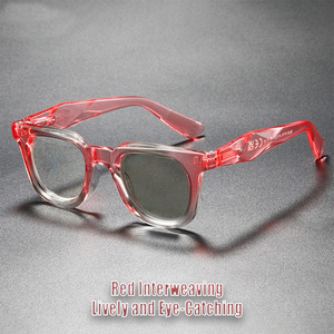 Montures carrées en acétate transparent de haute qualité pour femmes, <span class=keywords><strong>verres</strong></span> transparents anti-lumière bleue à dégradé de couleur, montures rétro pour ordinateur - Product Image 3