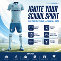 Conjunto de Uniforme de Fútbol Sublimado Transpirable para Escuela con Mascota Personalizada, Uniformes de Fútbol de Alta Calidad para Entrenamiento de Equipos Escolares y Academias