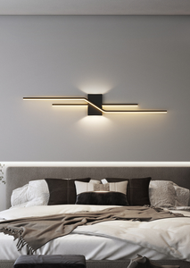 モダンゴールドロングウォール壁取り付け用燭台屋内リニアストリップウォールランプ装飾北欧リビングルームウォールライト - Product Image 5