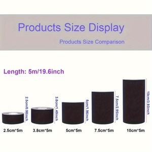 Bande élastique de kinésiologie pour soutien du genou - 5 m de longueur, 5 cm de largeur, bandes adhésives médicales auto-adhésives pour le sport - Product Image 2