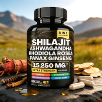 Offre Spéciale – Capsules de Shilajit Naturel Pur de l'Himalaya pour Adultes avec Ashwagandha et Panax Ginseng – Stimulant Énergétique et Soutien Immunitaire – 60 Capsules