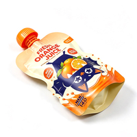 Op maat gemaakte, speciaal gevormde, hersluitbare staande spout pouches van 100ml, 150ml en 200ml met hersluitbare dop voor biologische vruchtensap, in Mylar zakken.