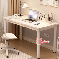 Bureau de travail moderne blanc, table d'ordinateur rectangulaire pour poste de travail, mobilier de maison et de bureau avec rangement