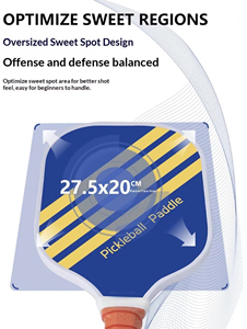 Pala de Pickleball Duradera de Fibra de Vidrio para <span class=keywords><strong>Principiantes</strong></span>, Diseño Diagonal Azul Impreso UV, Empuñadura Antideslizante - Product Image 3