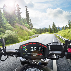 2,4 Zylinder Universal Tachometer Motorrad Digitaler Kilometerzähler Wassertemperatur Kraftstoffanzeige Drehzahlmesser für Kawasaki für Suzuki - Product Image 6