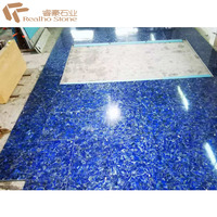 Luxe Lapis Lazuli Semi-Gemme Marbre Bleu Marbre Carreaux de Sol Comptoir Dessus de Table Dessus de Vanité Island Bar Top