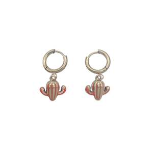 ต่างหูรูปกระบองเพชร สแตนเลส 316L ชุบทอง PVD เครื่องประดับแฟชั่น - Product Image 1