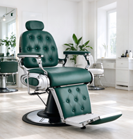 Chaise de barbier rétro à capitonnage, nouveau design populaire, chaise de barbier inclinable hydraulique