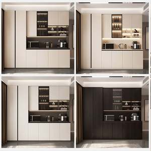 Luxury High Gloss Foldable Mango Wood <b>Sideboard</b> for Dining Room Living Room Kitchen Solid Wood Wine <b>Cabinet</b> <b>Display</b> Function - Product Image 5