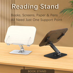 Boneruy R31 Walnut gỗ đọc đứng 360 độ xoay tự nhiên bằng gỗ Kệ sách có thể điều chỉnh gấp bookends cho văn phòng nhà - Product Image 2