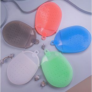 Silicone Exfoliating Towel Soft Gentle Skin Care Tool For Home Use White Green Blue Pink Gray - Product Image 3