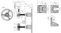 SK1-5980-SN01 Serrure à volant moderne en acier inoxydable 90 °   Rotation pour panneaux de 40 à 100 mm pour applications extérieures en cuisine et atelier
