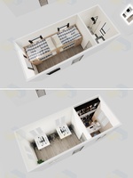 Maisons préfabriquées modulaires modernes en panneaux sandwich pliables carrés pour cuisine, bar à domicile et bureau de camp de travail
