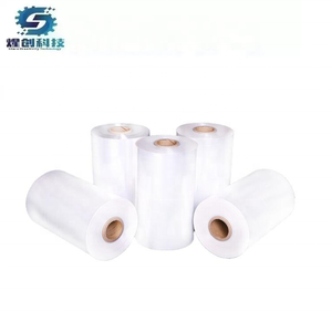 Wholesale Thickness 15/16/18/20/22/25mic Plastic Pof(Polyolefin) Heat Shrink Wrap Film Roll, Cross Linked Shrink Film For Sale