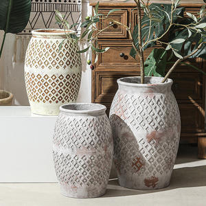 Maceta de Cemento Estilo Bohemio, Decoración para el Hogar, Maceta Grande para Plantas Verdes, Hecha a Mano en Vietnam - Product Image 2