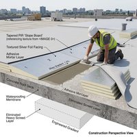 Panneau d'isolation thermique en PU imperméable avec feuille d'aluminium gaufrée double face, design moderne, épaisseur 150 mm