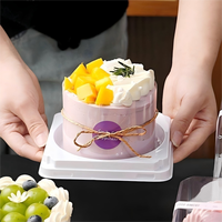 Nouvelle conception de boîte à gâteau carrée miniature jetable anti-buée, couvercles en PET, contenant alimentaire pour pâtisserie, fromage, dessert, pour gâteau à étages en mousse