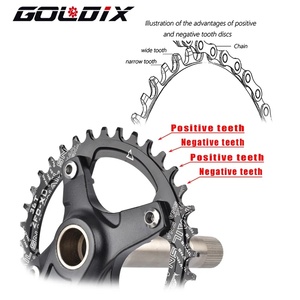 GOLDIX 104BCD Manivelle de vélo de montagne en alliage d'aluminium à dents larges et étroites 170/175 mm Plateau rond/ovale 32T-38T - Product Image 5