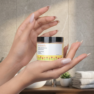 Auravedic Pure Herbal Skin Polish for Lightening 100g Powder Form for All Skin Types for Women in <b>Bottles</b> - Product Image 2