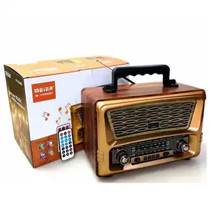 M-1806bt木箱收音机，带15w立体声扬声器，交流Dc供电，带遥控器的老式台式收音机