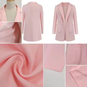 Blazers de Primavera para Dama Chaquetas y Abrigos de Color Sólido Traje Casual con Cuello Polo Manga Larga para Oficina - Product Image 6