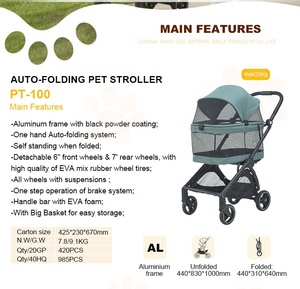 <span class=keywords><strong>Poussette</strong></span> de voyage <span class=keywords><strong>pliable</strong></span> automatique à une main <span class=keywords><strong>pour</strong></span> animaux de compagnie (chiens, chats) – Vente en gros OEM ODM - Product Image 2