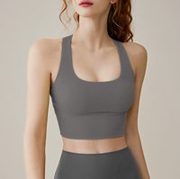 Soutien-gorge de sport pour femme à dos croisé, push-up, maintien élevé, antichoc, pour la course, le yoga et la gym, avec coussinets