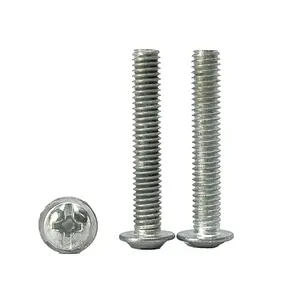 High Quality M4 White Cross Recessed Head Screw With Washer Semi-circle Machine Screw Bolt For Furniture Drawer
