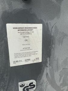 <strong>Used</strong> Heidelberg 2006 CD102-5+L <strong>Offset</strong> <strong>Printing</strong> <strong>Machine</strong> - Product Image 6