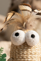 Jouets pour chats naturels en corde de coton avec plumes, jouet pour animaux de compagnie
