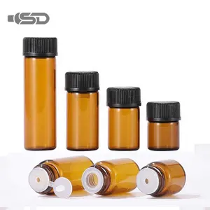 Nhà Sản Xuất 1Ml 2Ml 3Ml 5Ml Màu Nâu Thủy Tinh Nhỏ Mẫu Dầu Chai Lọ Thủy Tinh Với Vít Cap