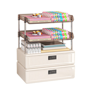 Drawer Type Desktop <b>Storage</b> <b>Box</b> Multi Layer Large Capacity Office Organizer With Lock For <b>Documents</b> And Notebooks - Product Image 3