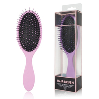 Brosse à Cheveux Ronde Rose Personnalisée et Colorée pour Femmes, Soin des Cheveux, Massage, Coussin Doux, Poils en Nylon, Salon Humide