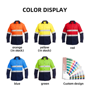 Algodón de alta visibilidad Seguridad vial Seguridad reflectante Trabajador DE SEGURIDAD Ropa DE TRABAJO Construcción de minería industrial Camisa de trabajo de alta visibilidad - Product Image 6