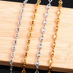 Bracelet chaîne en acier inoxydable motif grains <span class=keywords><strong>de</strong></span> café pour femme, bracelet <span class=keywords><strong>de</strong></span> <span class=keywords><strong>cheville</strong></span>, accessoires <span class=keywords><strong>de</strong></span> fabrication <span class=keywords><strong>de</strong></span> bijoux DIY pour fille - Product Image 5