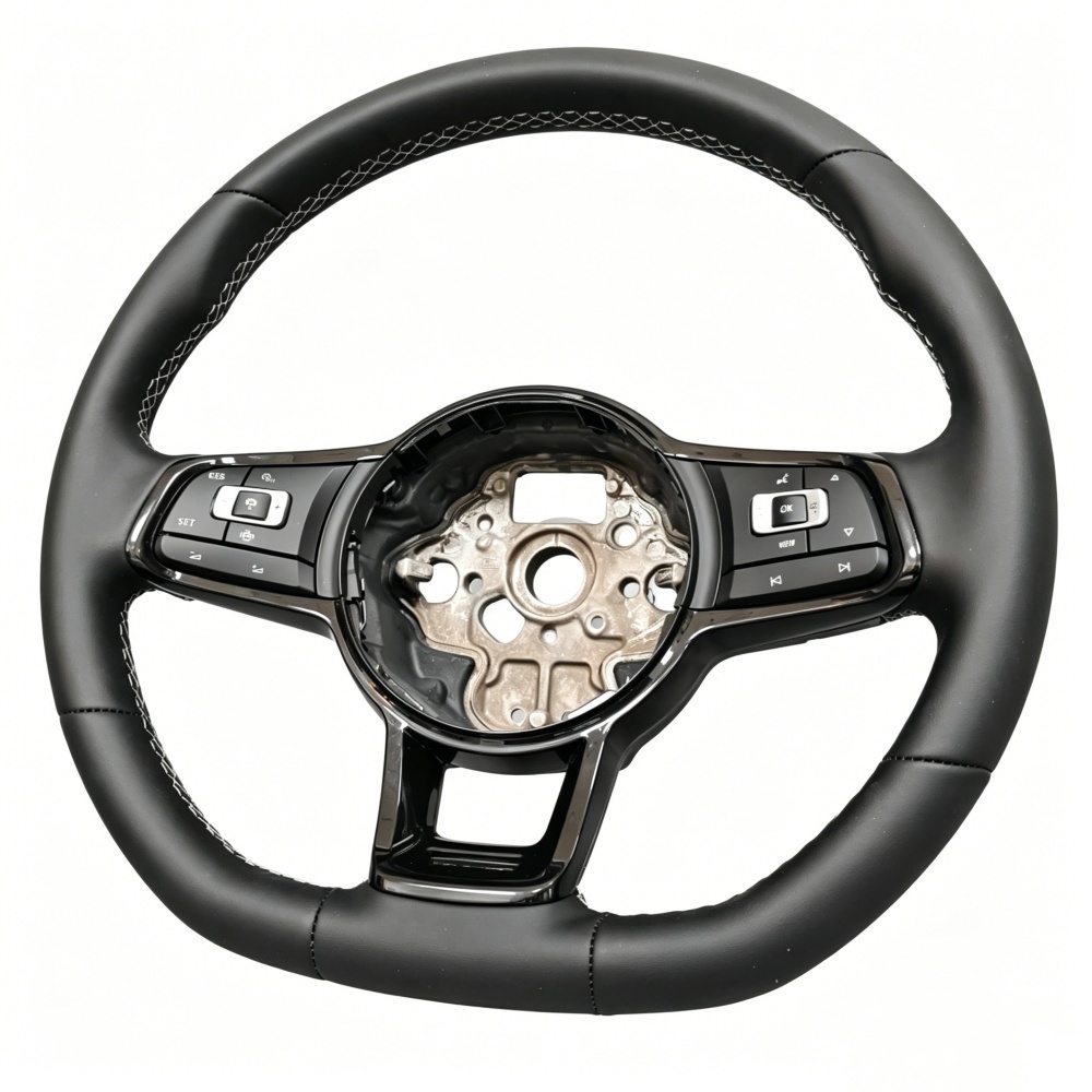 Upgrade Black Leather Steering Wheel (Volkswagen Fitment), photo 4