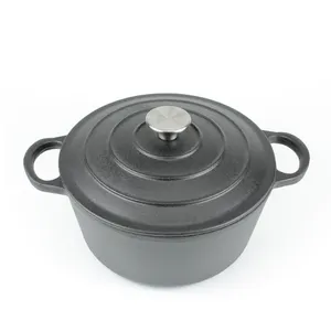 Venta caliente stock ollas de hierro fundido con esmalte utensilios de cocina cacerola con tapa