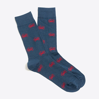 Chaussettes classiques classiques personnalisées requin homme d'affaires de bureau bleu bambou