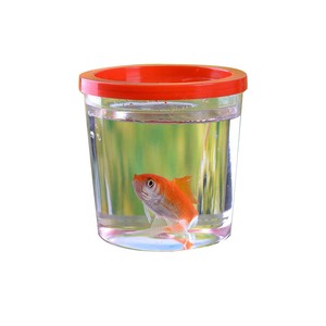 Pequeña pecera de plástico ecológica para acuario, rectángulo, Mini copa de pez <span class=keywords><strong>Betta</strong></span> con tapa, caja de embalaje - Product Image 1