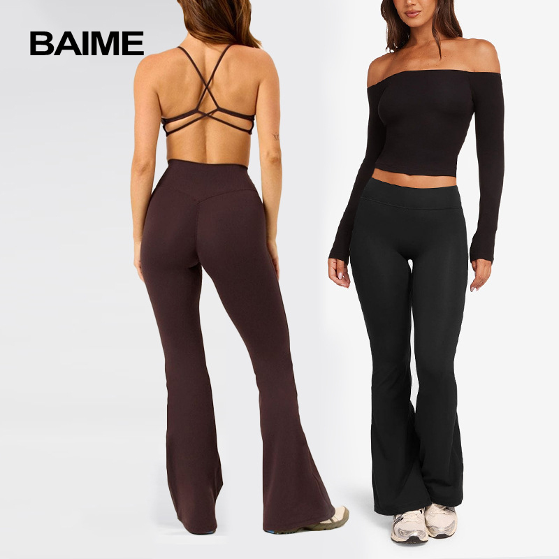 Women's Long Sleeved Yoga Suit Sexy Backless Long Sleeved Top with a Large Design for Sports and Fitness Wear