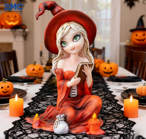 Figurine d'art artisanal en résine SMC Red Witch, sculpture durable, résistante aux chocs, élégante, décoration d'intérieur - Product Image 2