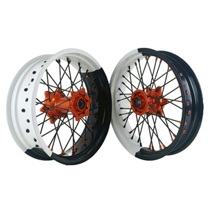 Ensemble de roues classiques KT M EXC YZF <span class=keywords><strong>Fantic</strong></span> 16/17, jantes bicolores blanches et noires, roues de <span class=keywords><strong>moto</strong></span> super performantes - Product Image 4