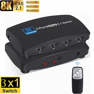 สวิตช์ <span class=keywords><strong>HDMI</strong></span> <span class=keywords><strong>8K</strong></span> 60Hz 4K <span class=keywords><strong>120Hz</strong></span> 3X1 <span class=keywords><strong>8K</strong></span> อะแดปเตอร์ตัวสลับ2.1 <span class=keywords><strong>HDMI</strong></span> ตัวแปลงสวิตช์ Hdmi2.1 3 in 1สำหรับ PS4 PS5 HDTV projectto - Product Image 4